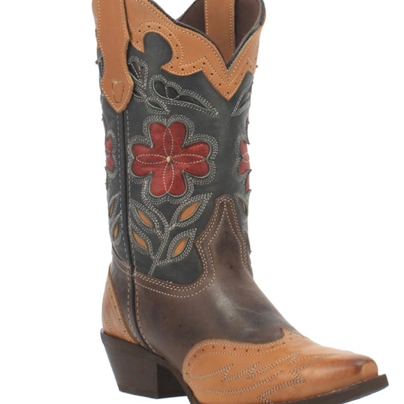 🌼Women Laredo Janis Floral Western Cowgirl Mid-Calf Genuine Leather Floral Boot - Picture 3 of 12